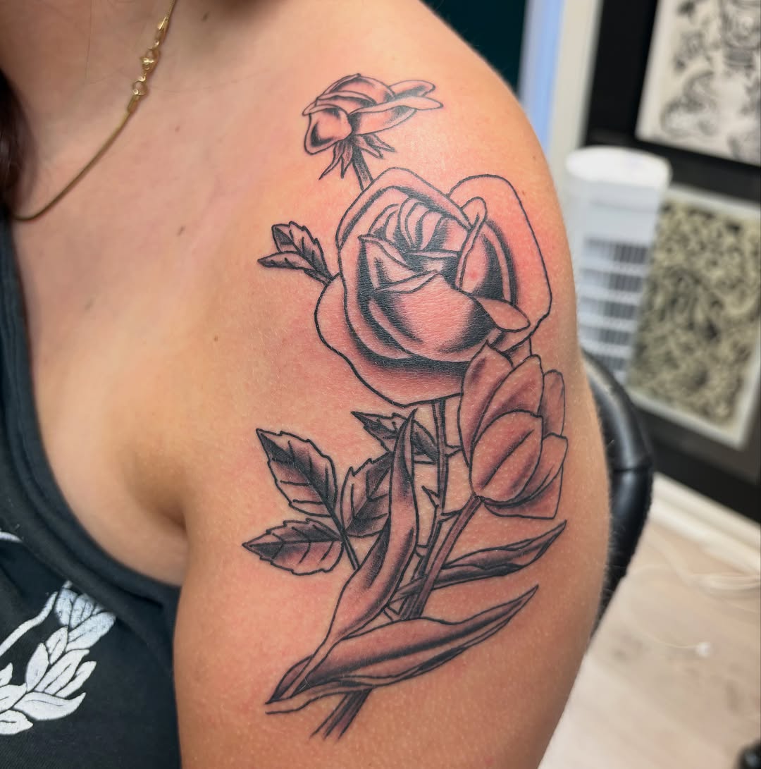 Tattoo by @c.rose.tat2 — black_and_grey, realism