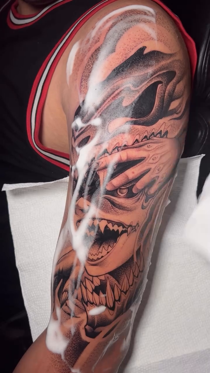 Tattoo by @amoretattooer — black_and_grey, realism