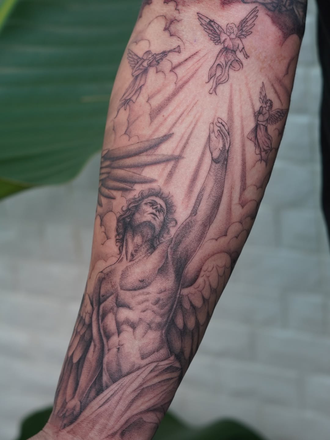Tattoo by @danaeoxotattoos โ realism, black_and_grey