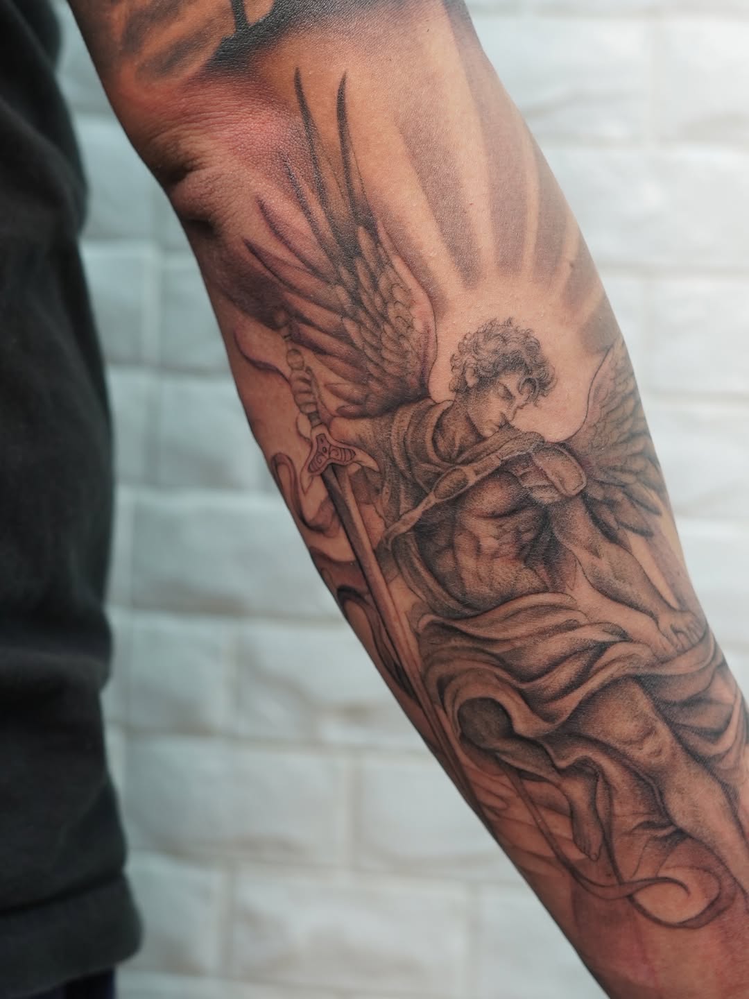 Tattoo by @danaeoxotattoos โ realism, black_and_grey