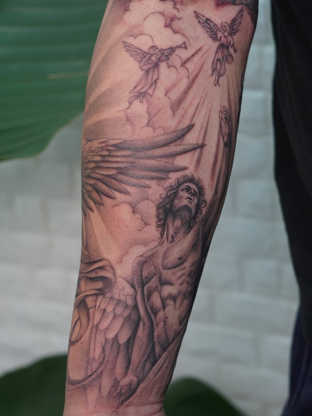 Tattoo by @danaeoxotattoos โ realism, black_and_grey