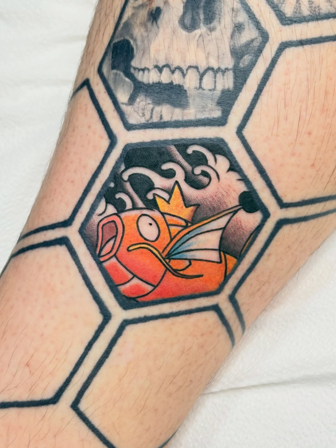 Tattoo by @rileynors.inks — illustrative, geometric
