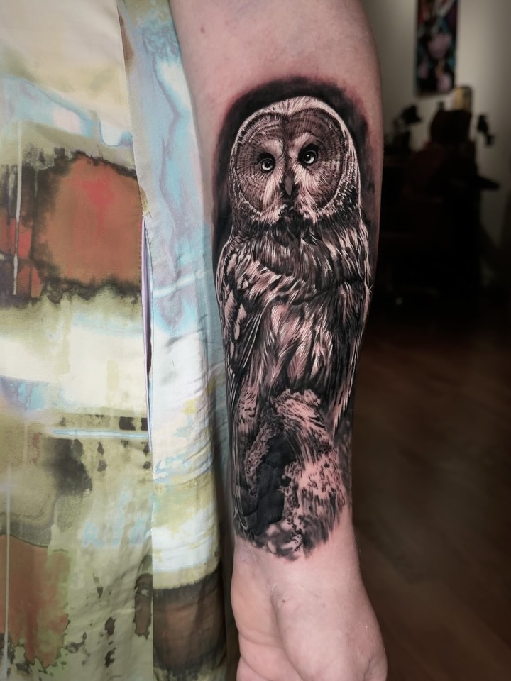 Tattoo by @angel.antonio.tattoos โ realism, black_and_grey