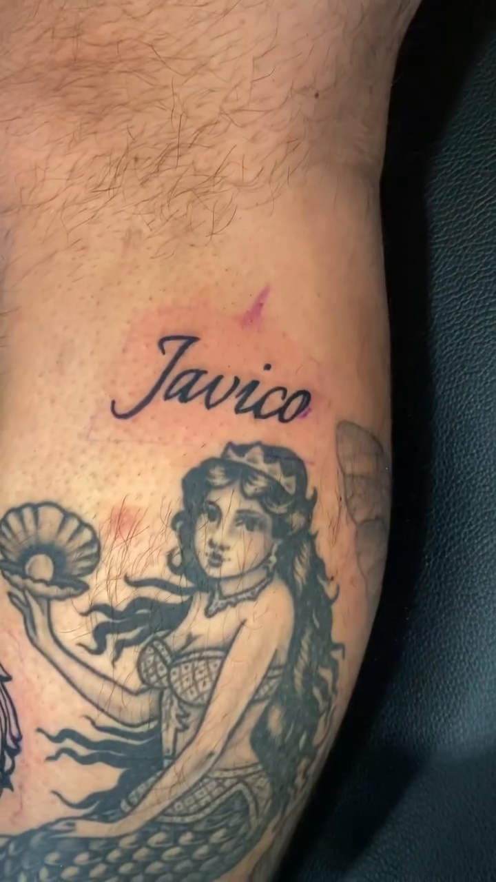 Tattoo by @posterboy_for_second_place — lettering_script, illustrative
