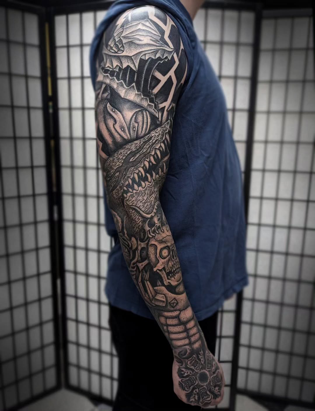 Tattoo by @leruetattoo — black_and_grey, dark_realism
