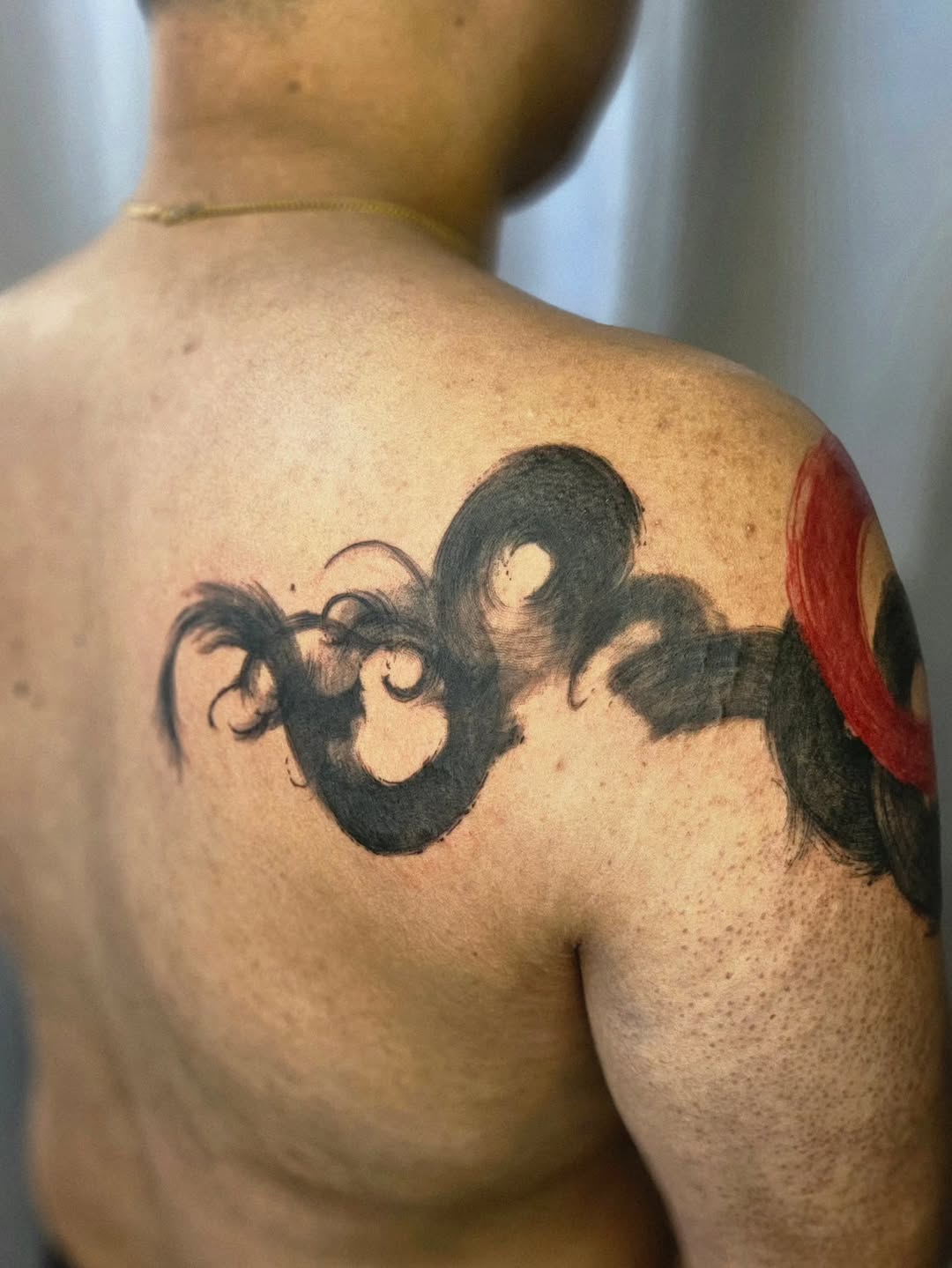Tattoo by @macchiato.ink โ blackwork, trash_polka