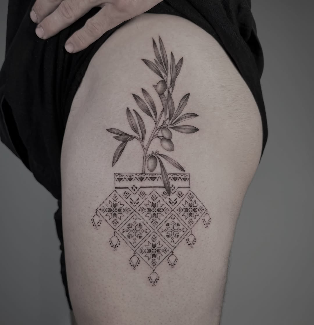 Tattoo by @kwon_tattoos — illustrative, dotwork
