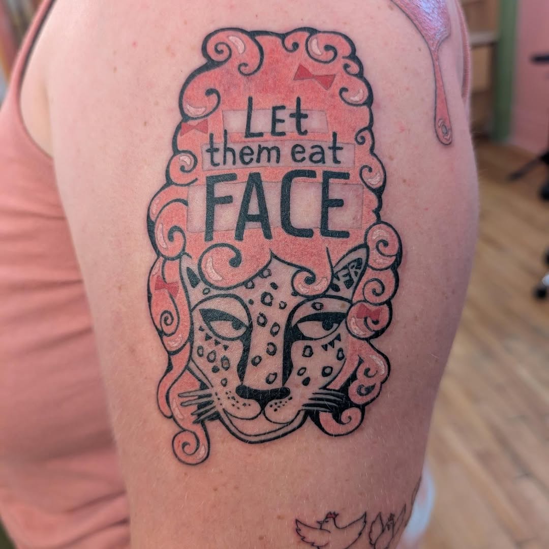 Tattoo by @mothandflametattoos — lettering_script, new_school