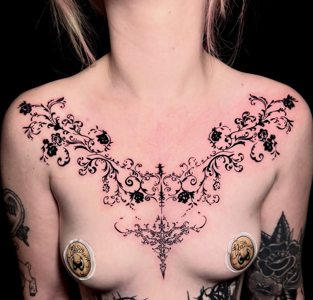 Tattoo by @amberbananafish — blackwork, ornamental