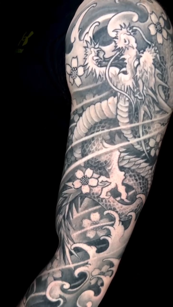 Tattoo by @carnerotattooartist β japanese_irezumi, black_and_grey
