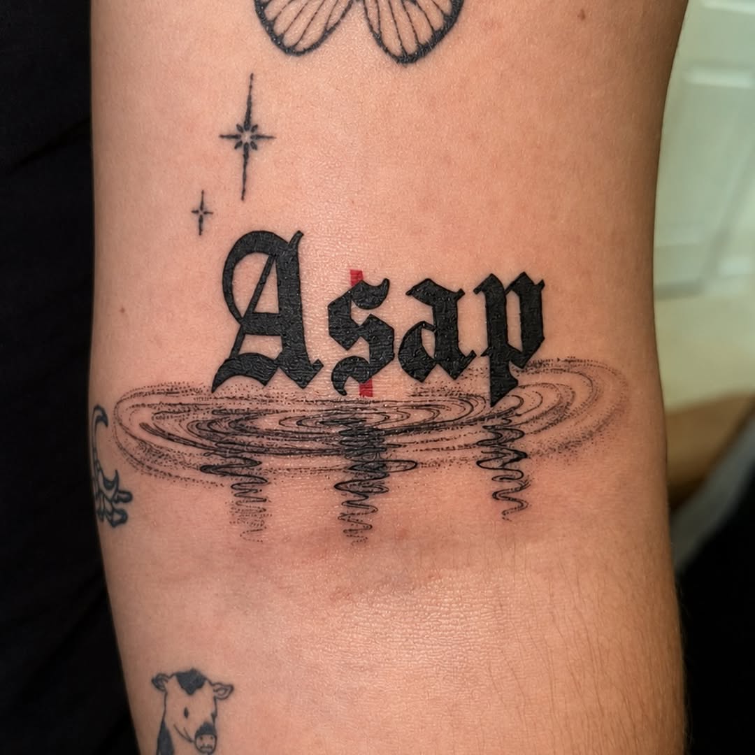 Tattoo by @mozeratti.tattoos — lettering_script