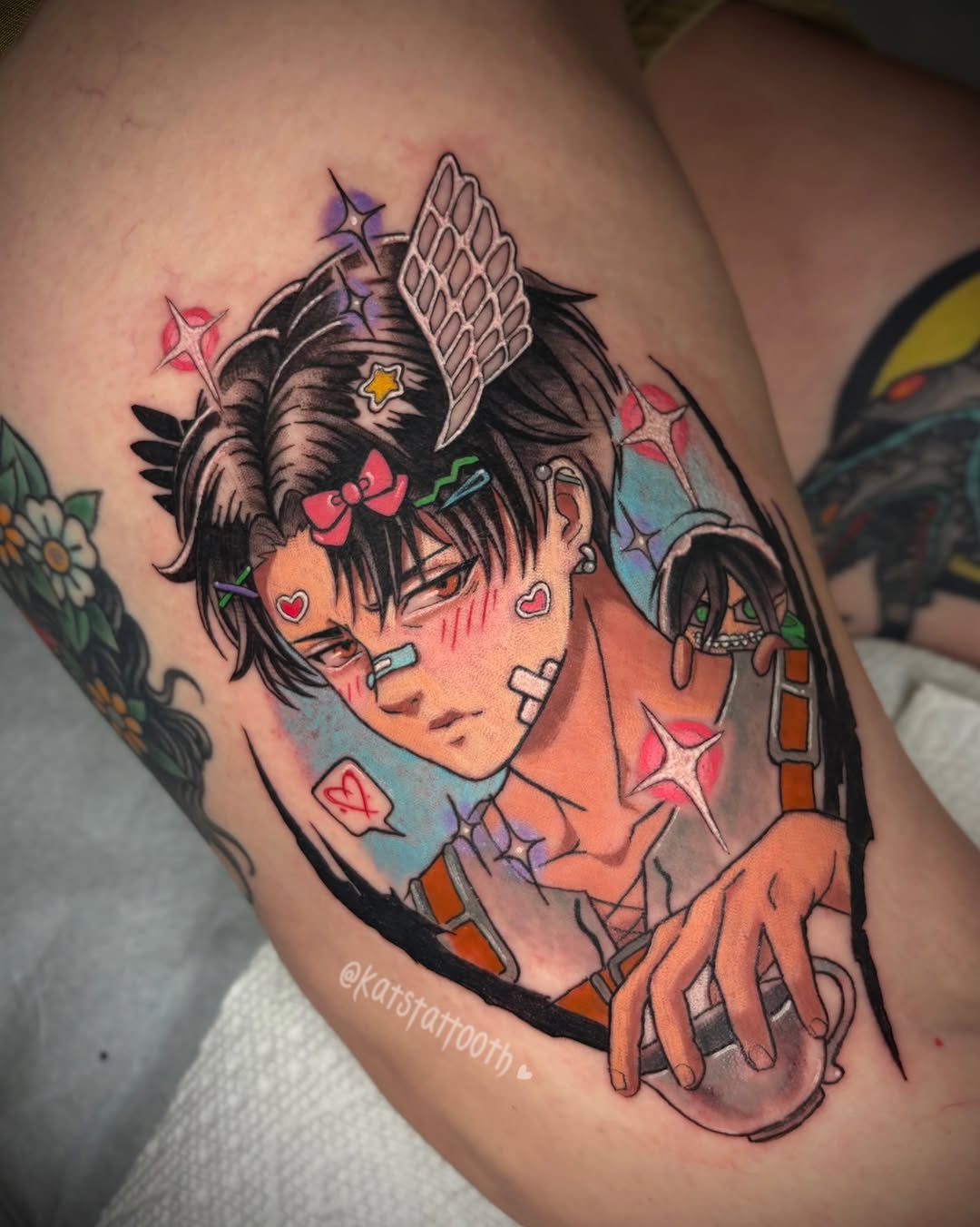 Tattoo by @katstattooth β anime, new_school