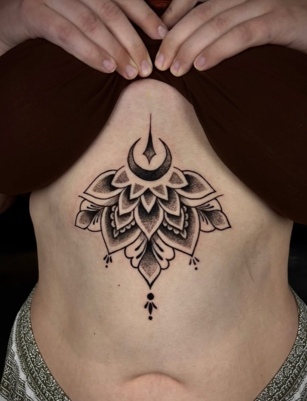 Tattoo by @cryptid.tattoo — dotwork, ornamental
