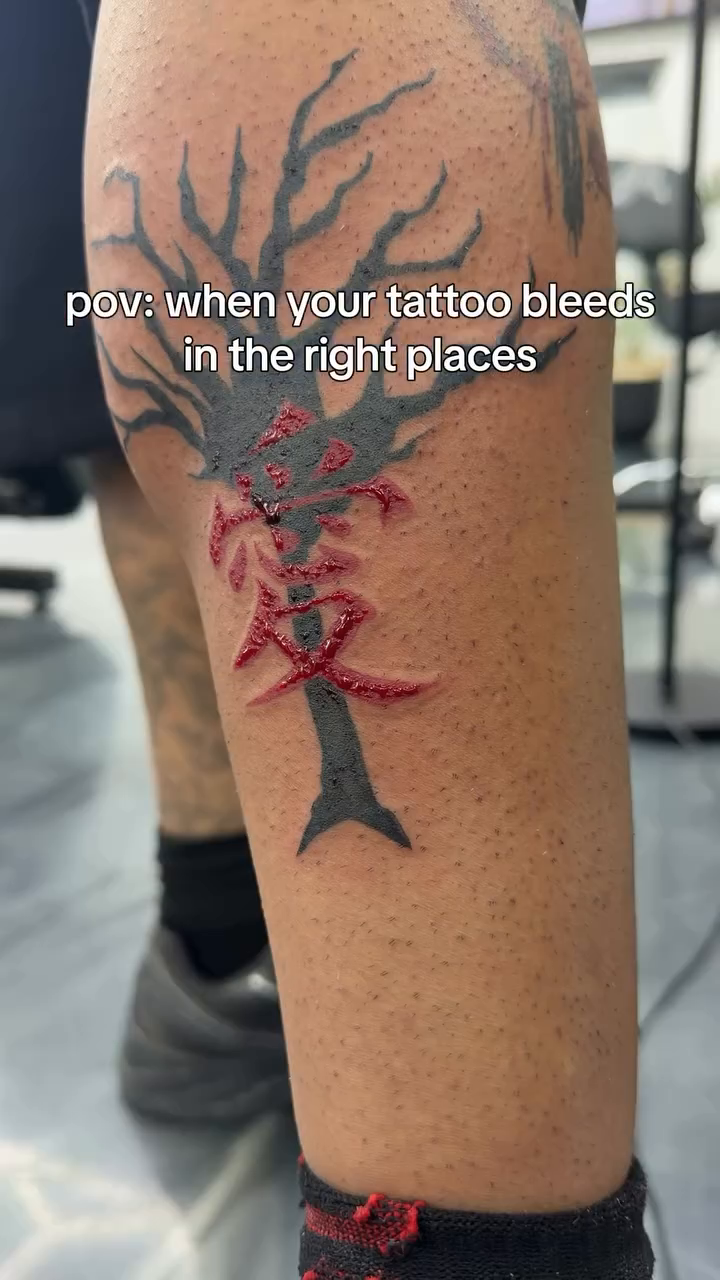 Tattoo by @bellaskytattoos — illustrative, blackwork