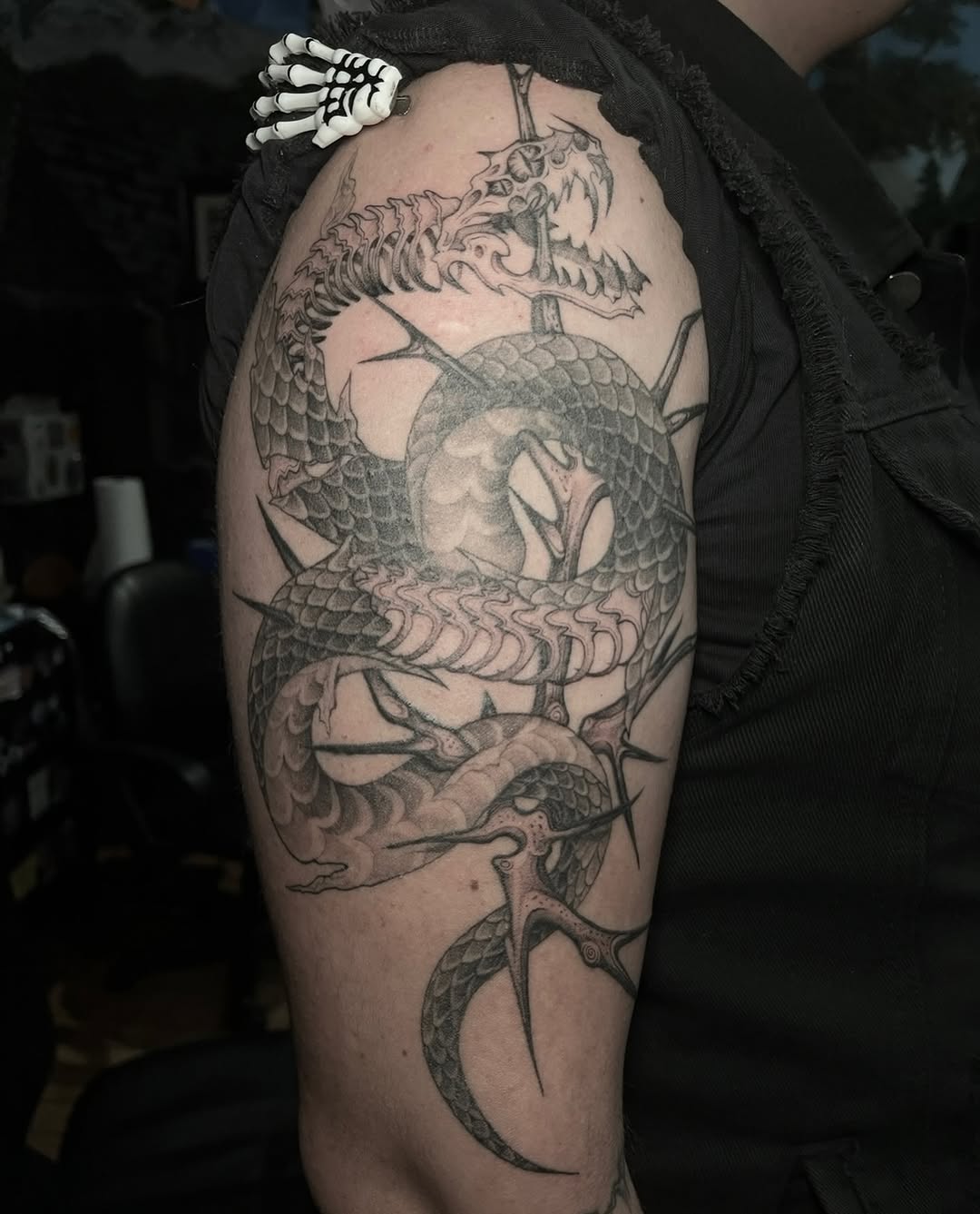 Tattoo by @triple888tattoos — dark_realism, black_and_grey