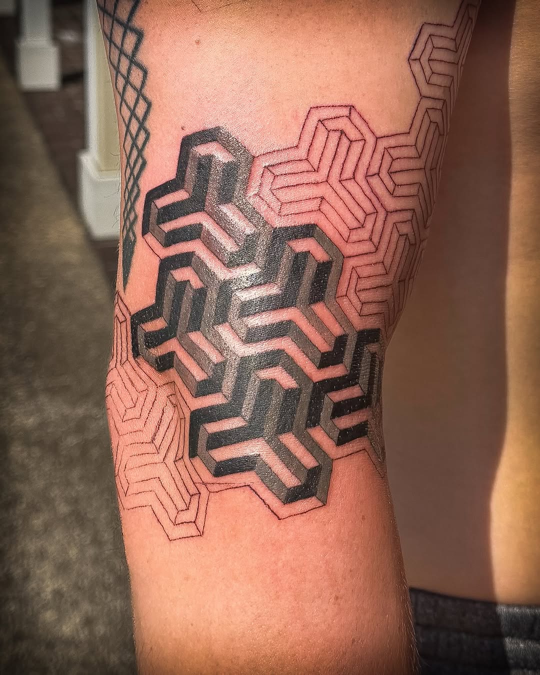 Tattoo by @tatsbyjesse — geometric, black_and_grey