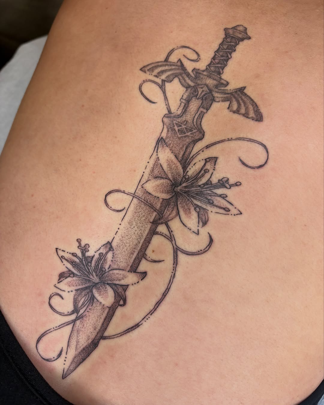 Tattoo by @bobibeanz — black_and_grey, fine_line