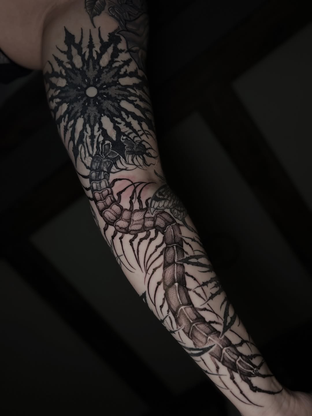 Tattoo by @domcalitattoo — blackwork, dark_realism