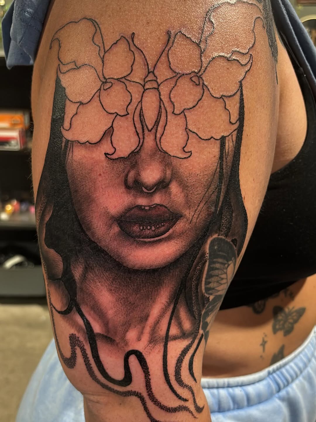 Tattoo by @dylans.tattoo — realism, black_and_grey