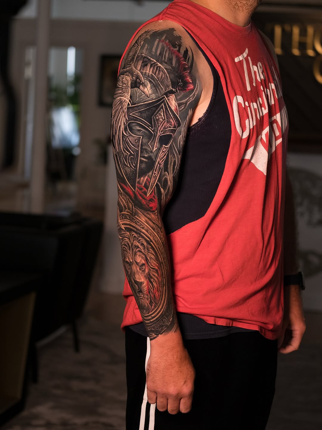 Tattoo by @chrispowelltattoos — realism, black_and_grey