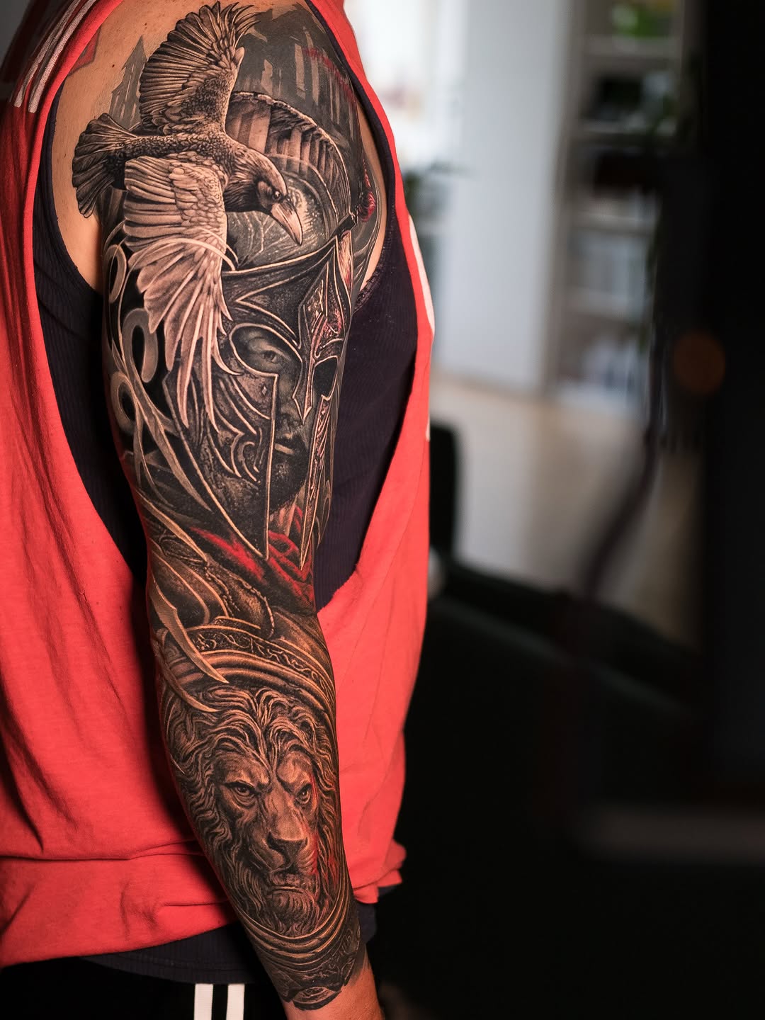 Tattoo by @chrispowelltattoos — realism, black_and_grey