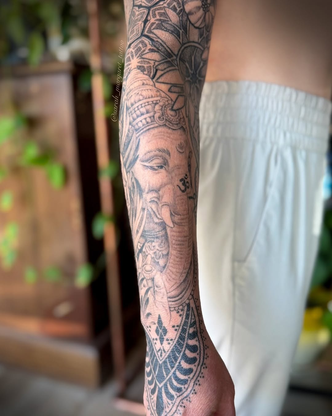 Tattoo by @sarah_margaret_tattoo — black_and_grey, ornamental
