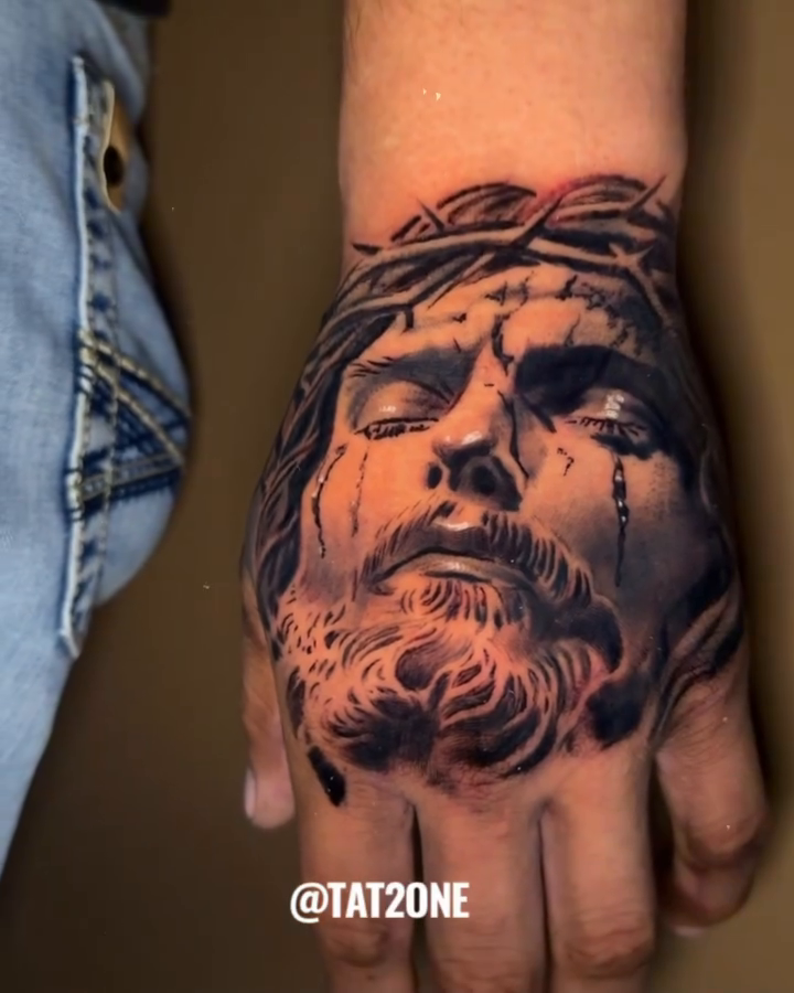 Tattoo by @tat2one β realism, black_and_grey