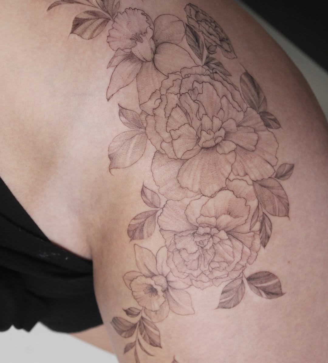 Tattoo by @inked.by_kloey — fine_line, black_and_grey