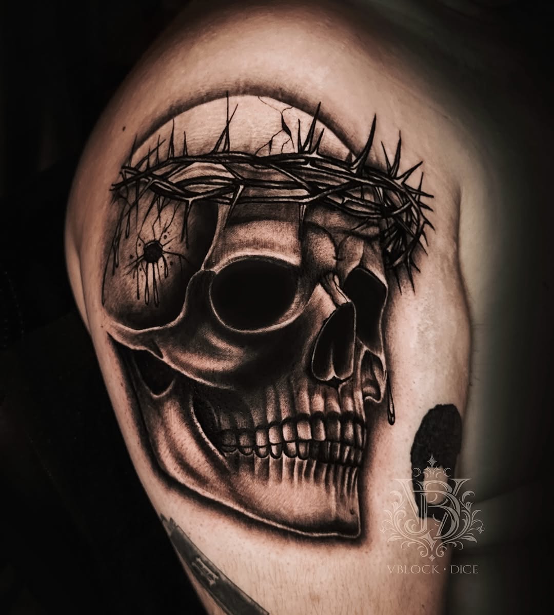 Tattoo by @vblock.dice β realism, black_and_grey