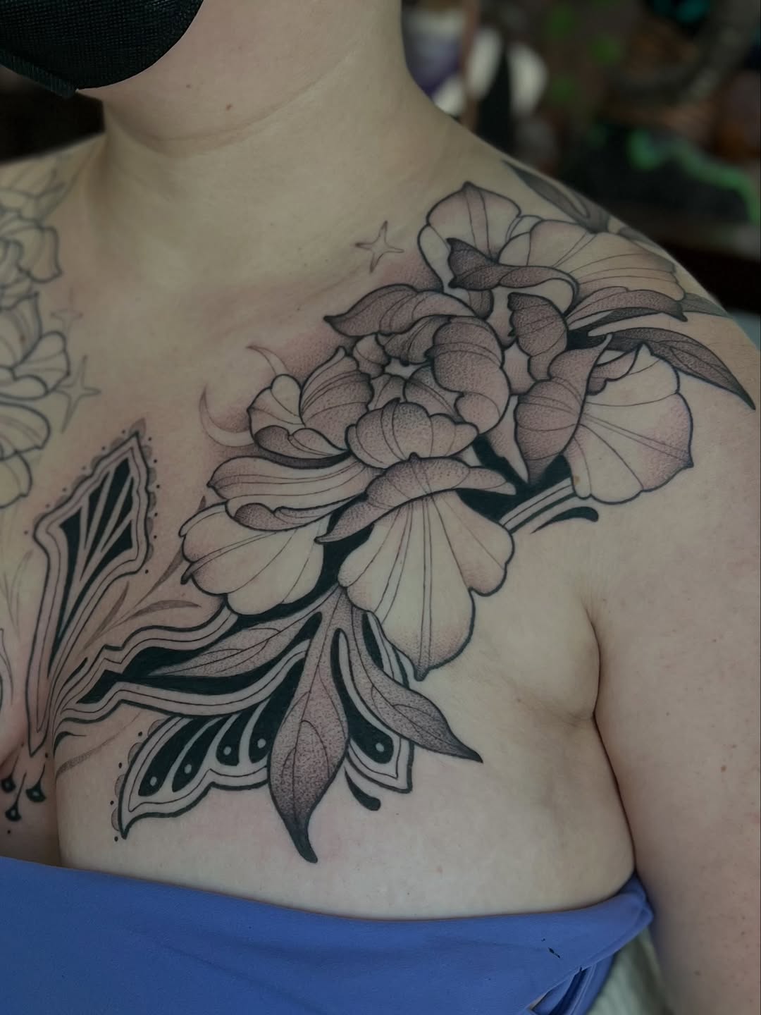 Tattoo by @avreysimone — black_and_grey, dotwork