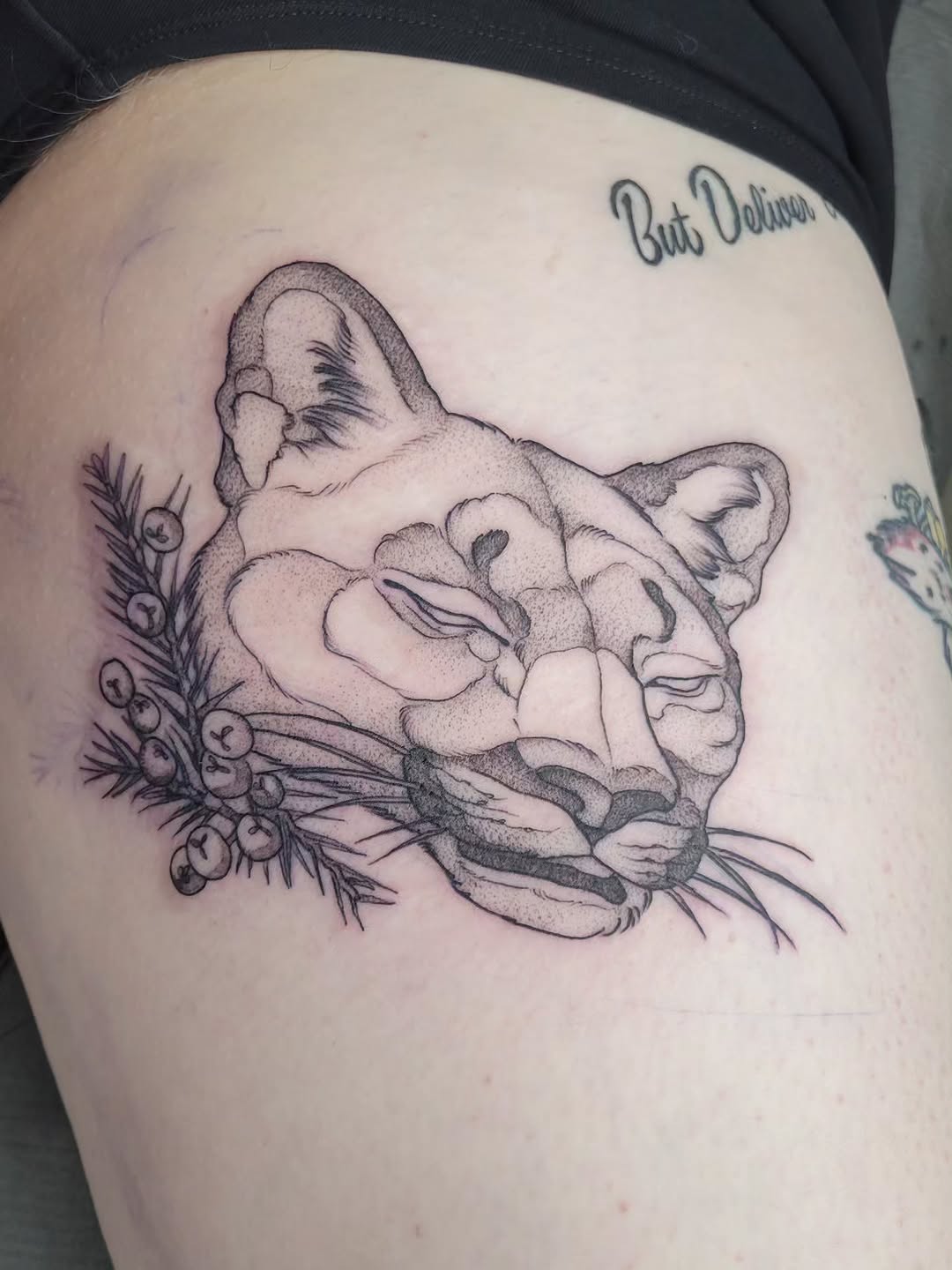 Tattoo by @melancholy.moth.tattoo — dotwork, realism