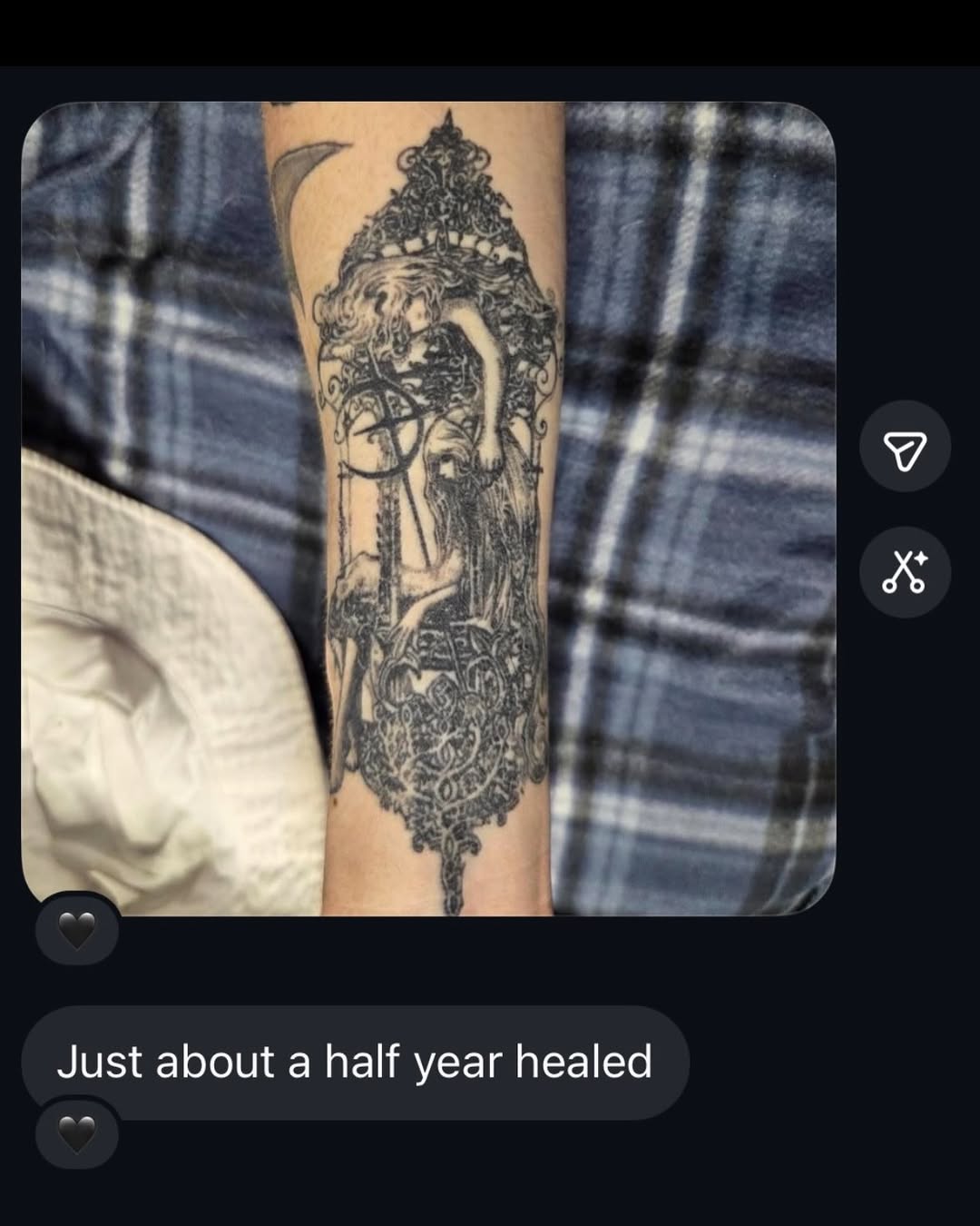 Tattoo by @la13va_tear โ blackwork, illustrative