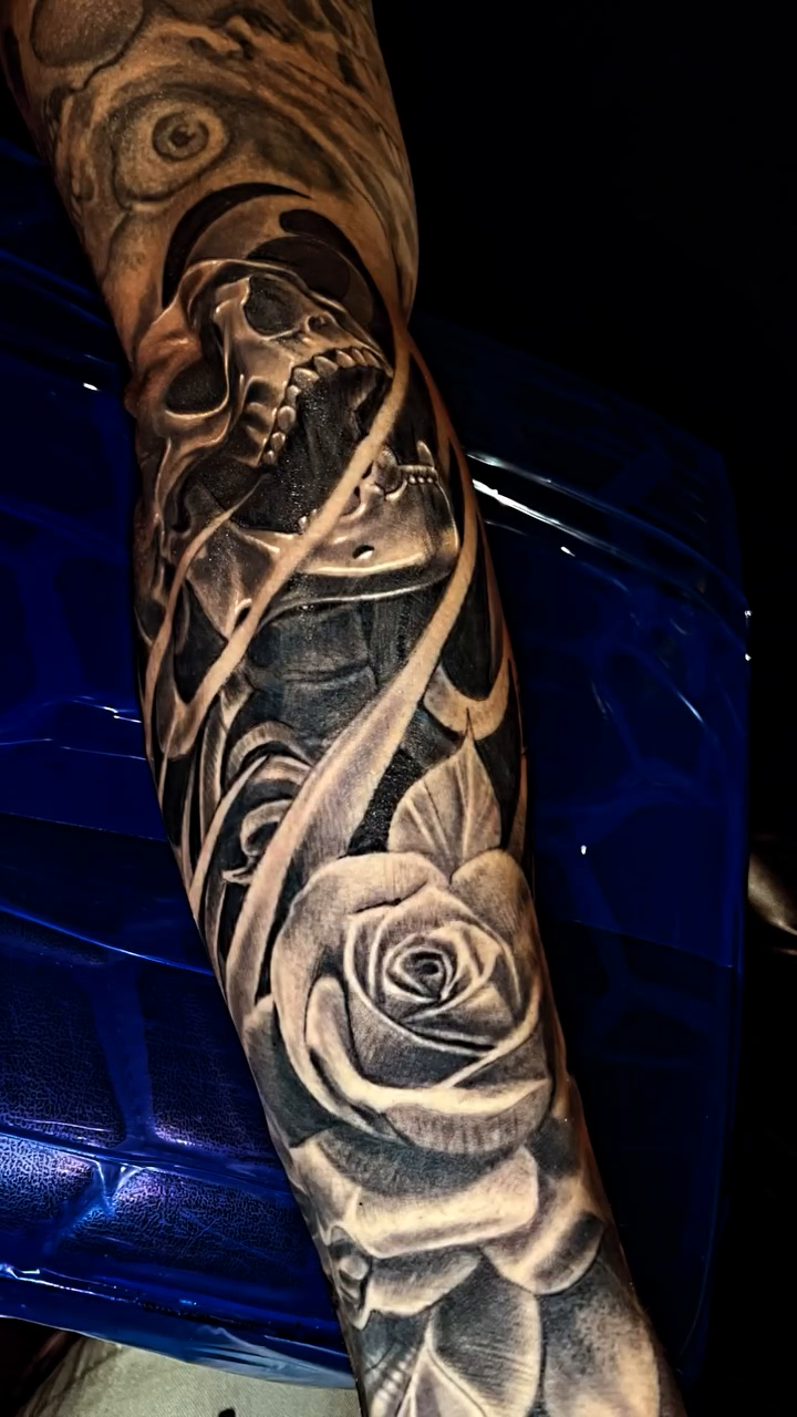 Tattoo by @monstroink — black_and_grey, realism