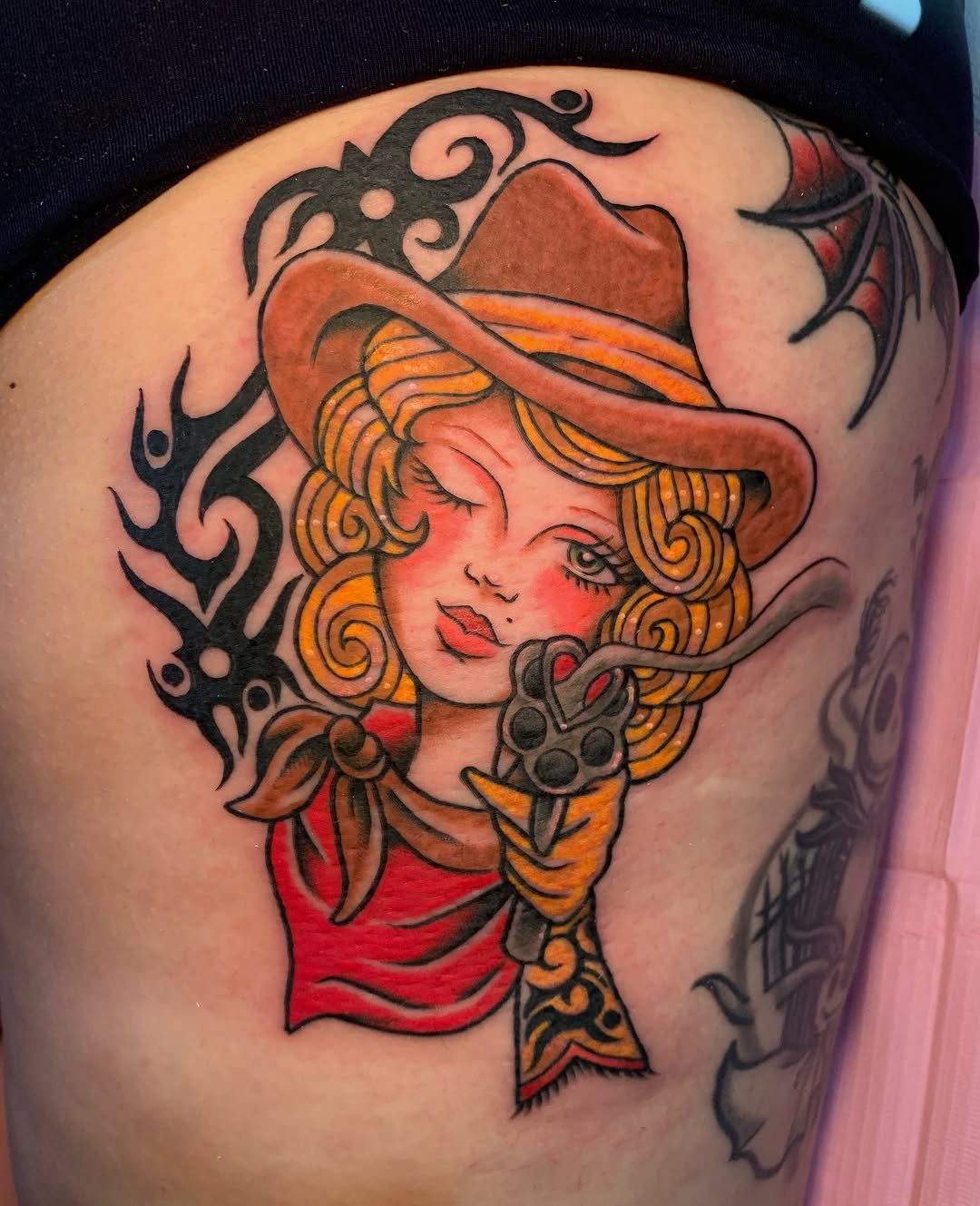 Tattoo by @manicpixxie — american_traditional, new_school