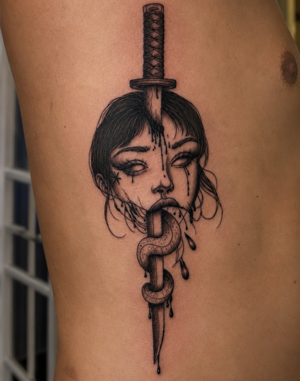 Tattoo by @ghostlyinktattoos — blackwork