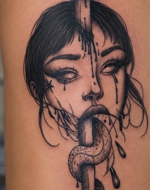 Tattoo by @ghostlyinktattoos — blackwork