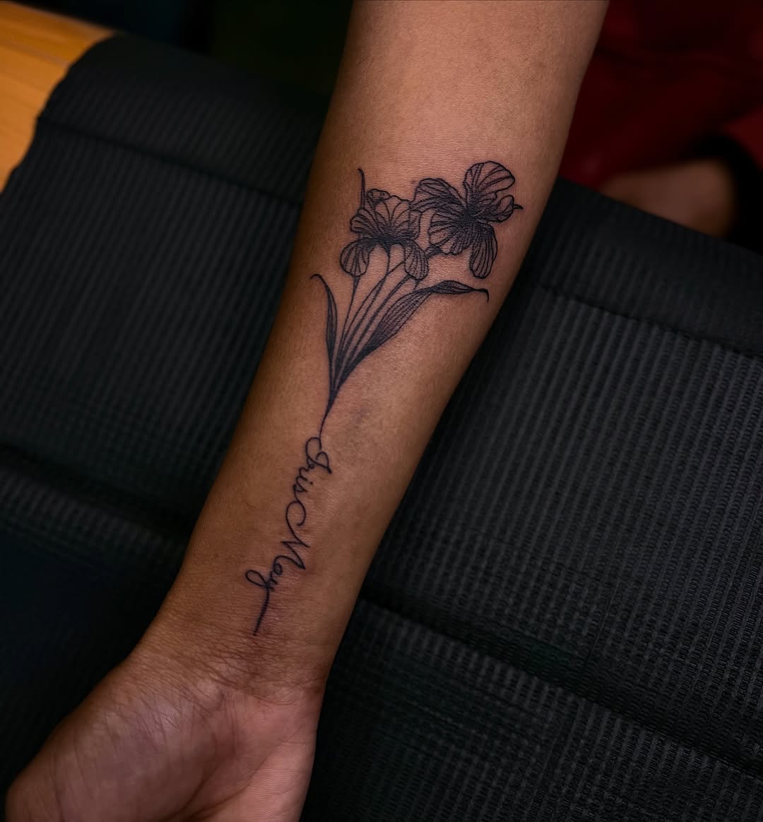 Tattoo by @electricladyink โ fine_line, lettering_script