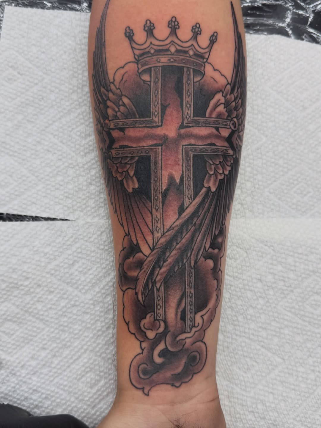 Tattoo by @trenttattoos614 — black_and_grey