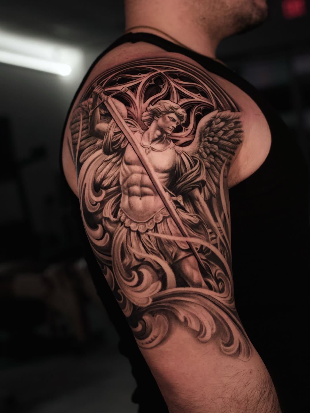 Tattoo by @reyolivarestattoos โ realism, black_and_grey
