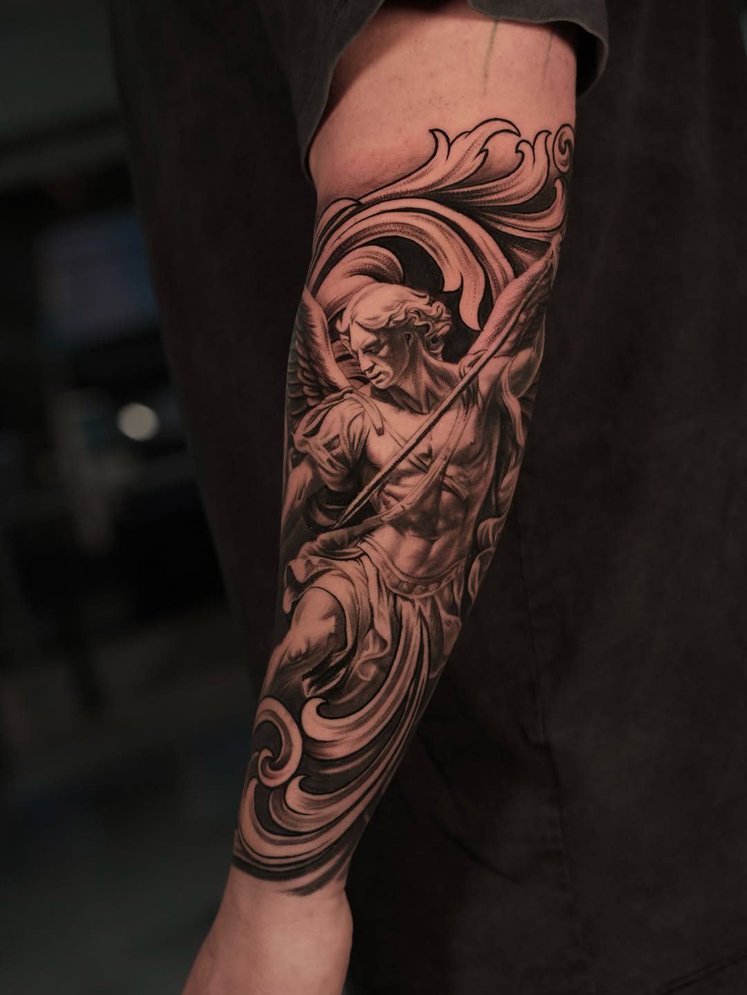 Tattoo by @reyolivarestattoos โ realism, black_and_grey