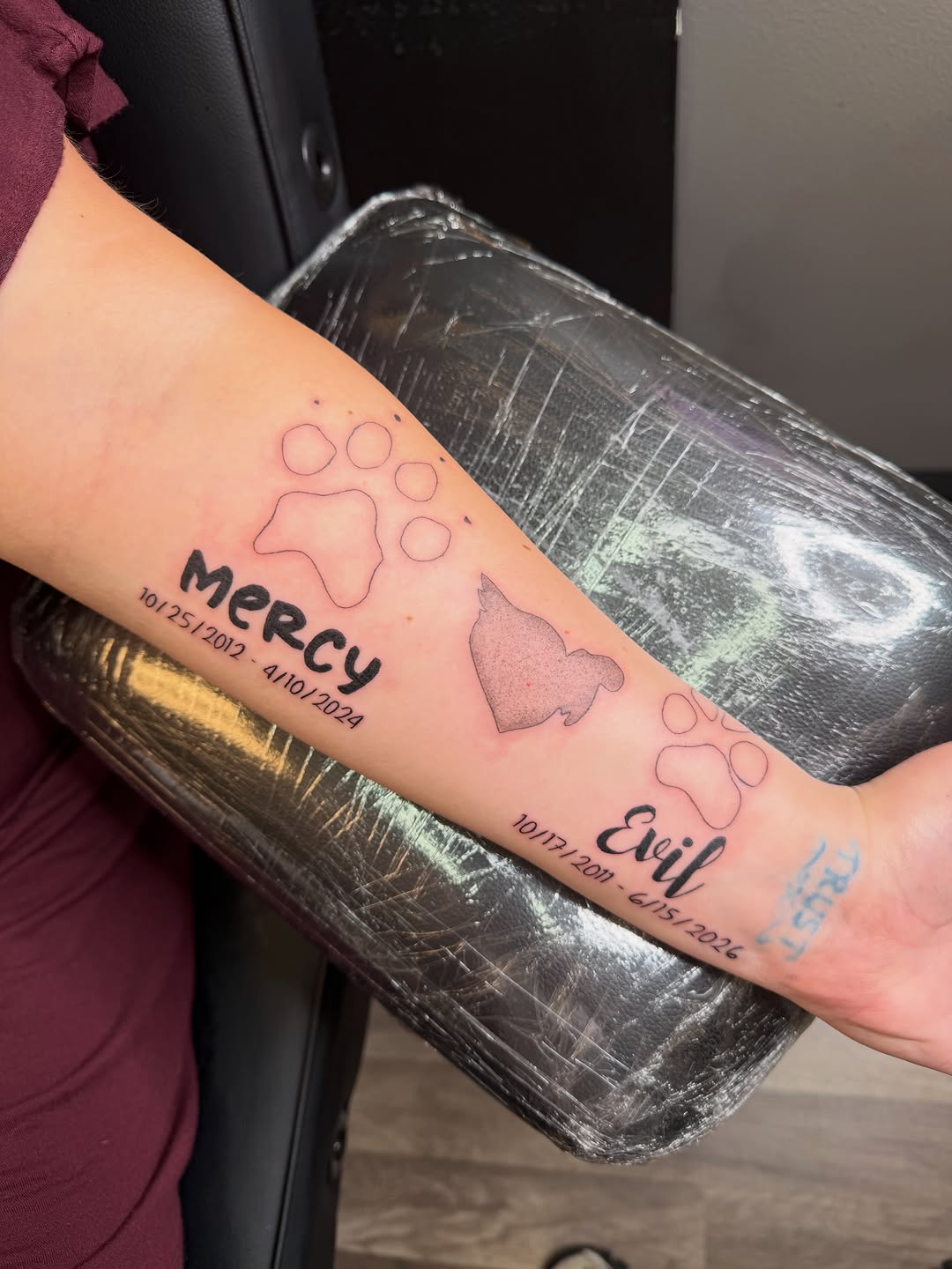Tattoo by @raincitytattoos โ lettering_script