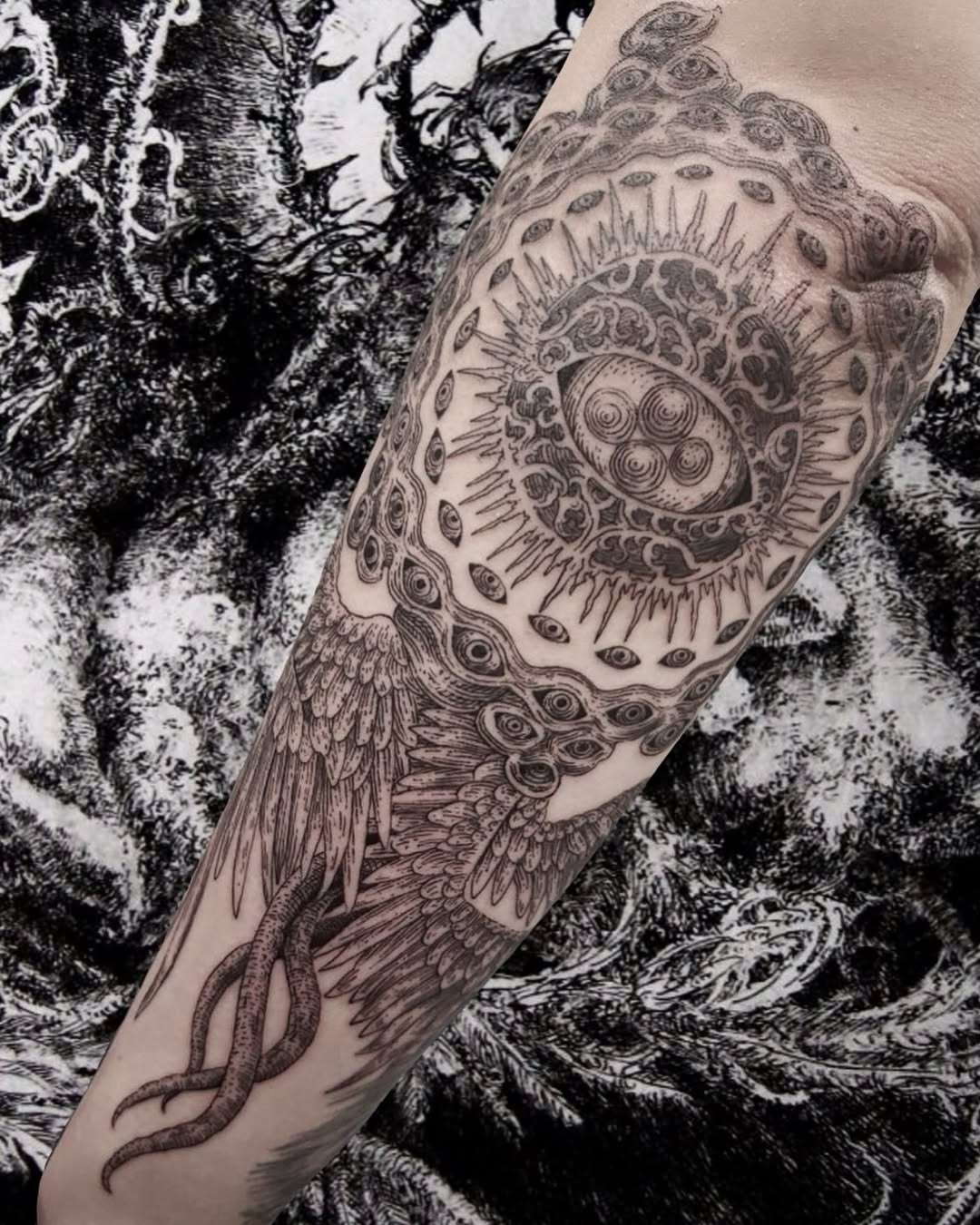 Tattoo by @kritrv — blackwork, dark_realism