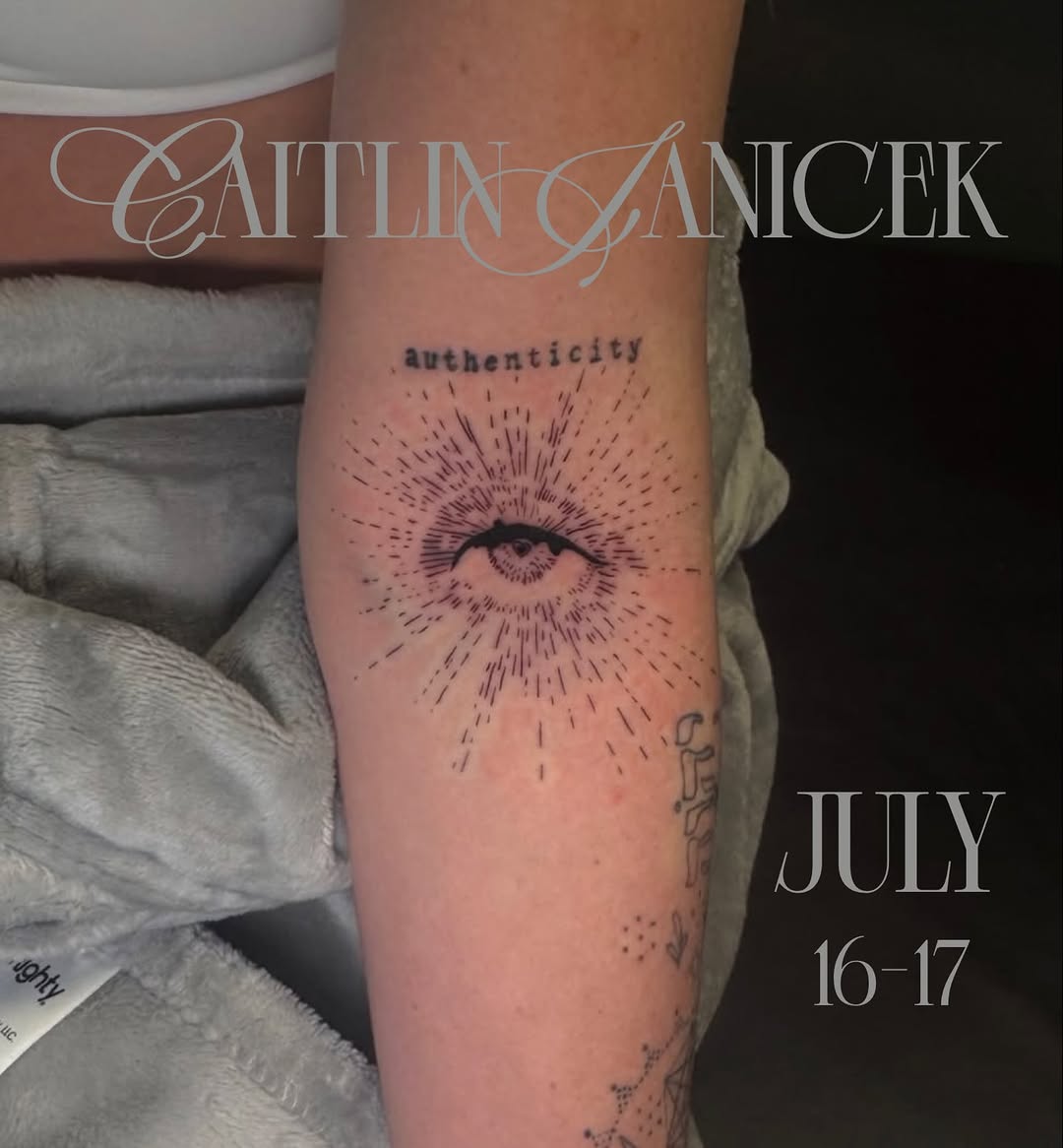 Tattoo by @caitlinjanicek โ fine_line, lettering_script