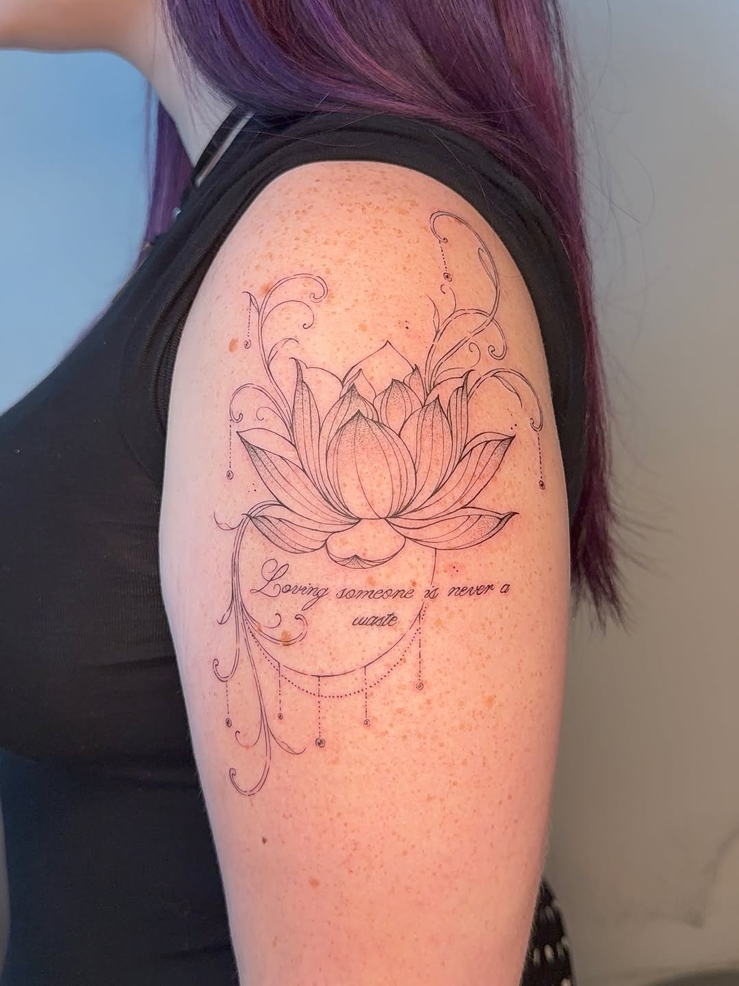 Tattoo by @sewnonyou — fine_line, lettering_script