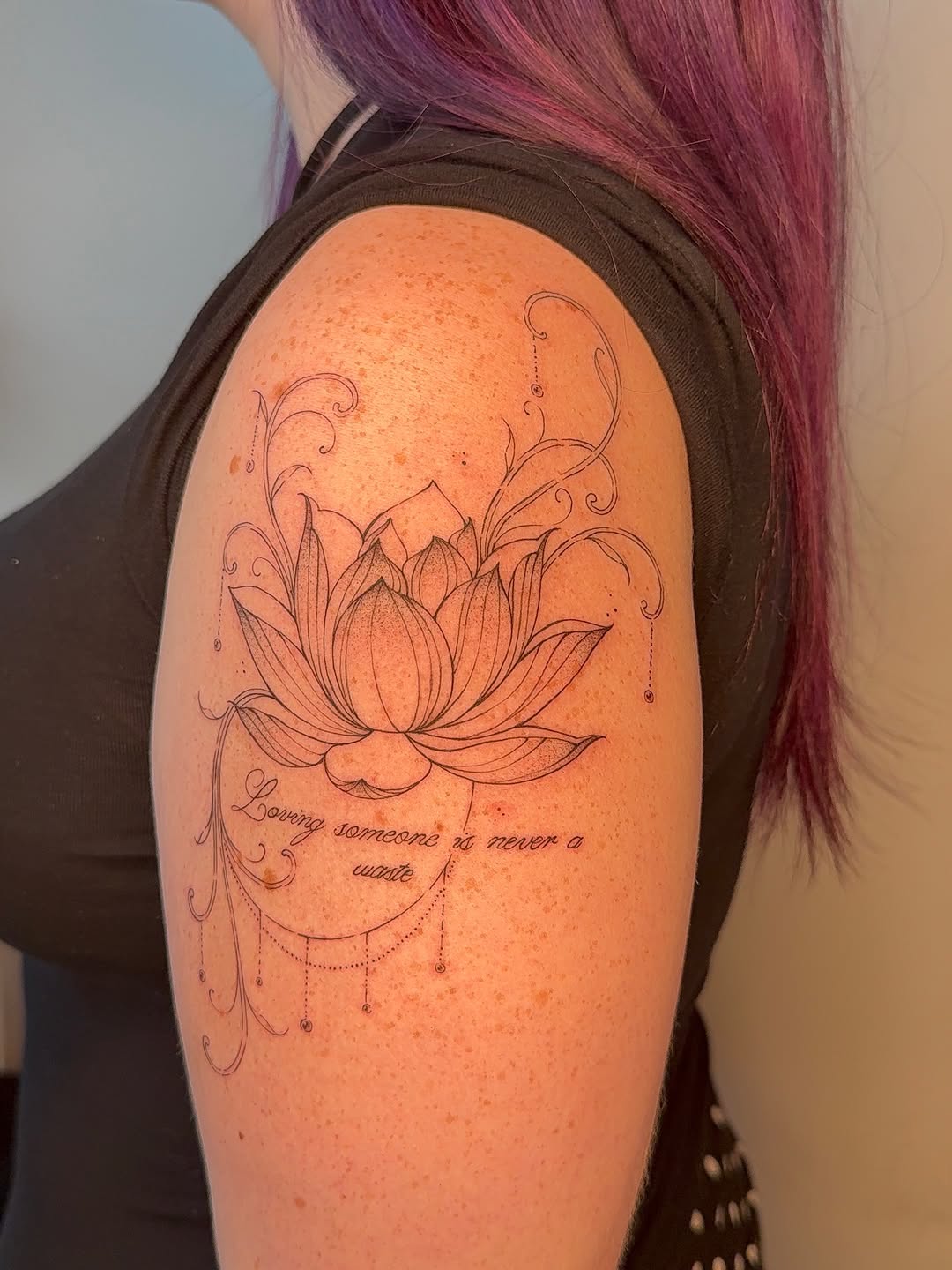 Tattoo by @sewnonyou — fine_line, lettering_script