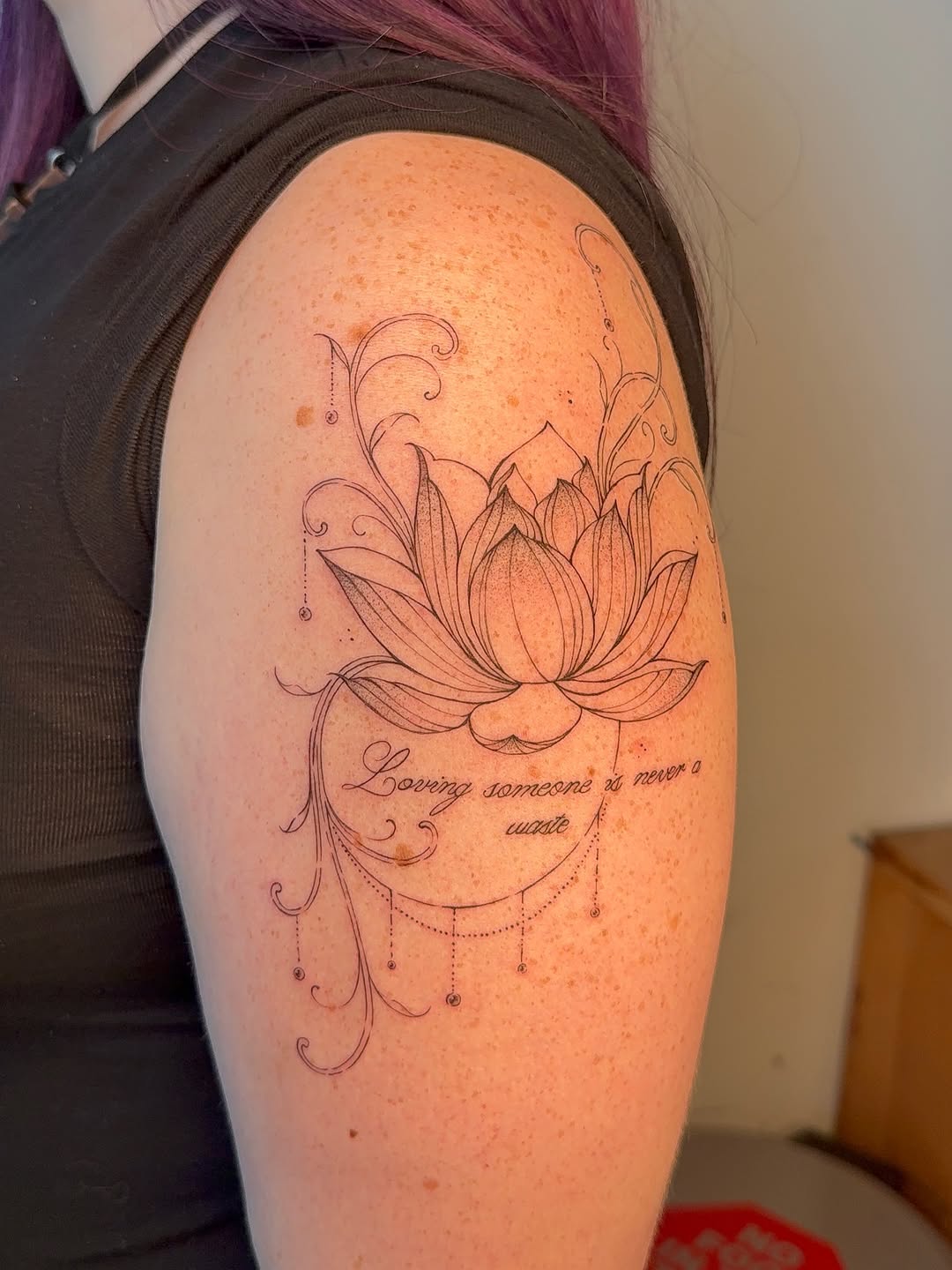 Tattoo by @sewnonyou — fine_line, lettering_script