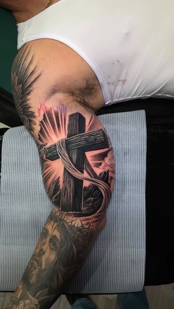 Tattoo by @mannytattooartist โ realism, black_and_grey