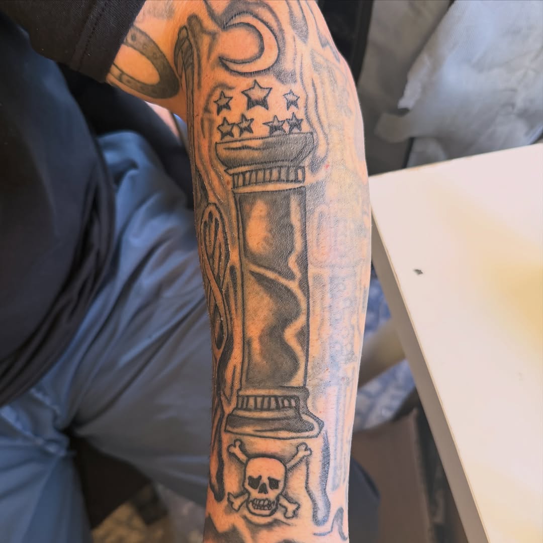 Tattoo by @lonewolftattoo415 — black_and_grey, illustrative