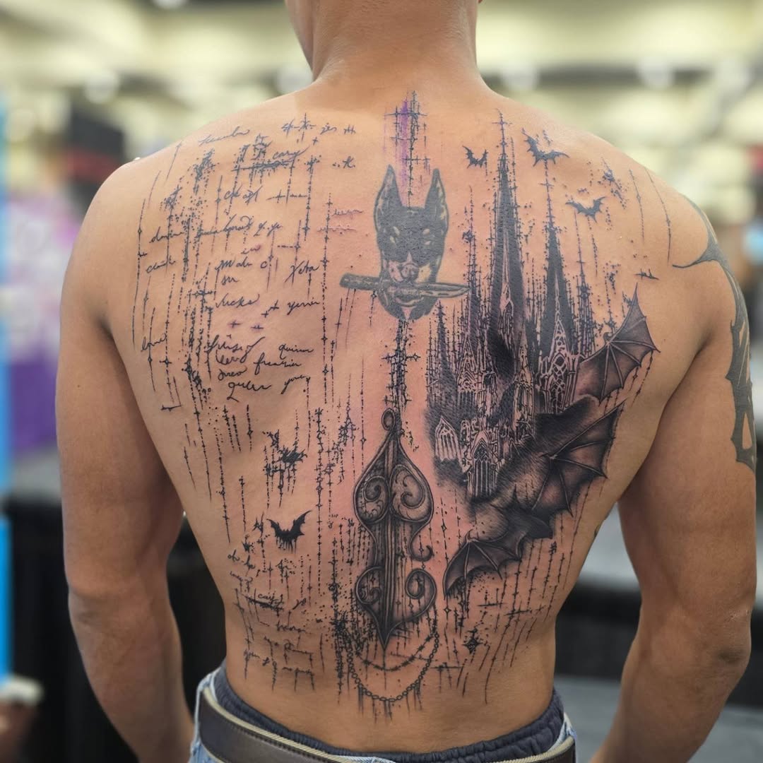 Tattoo by @noposfucktattoos โ blackwork, dark_realism