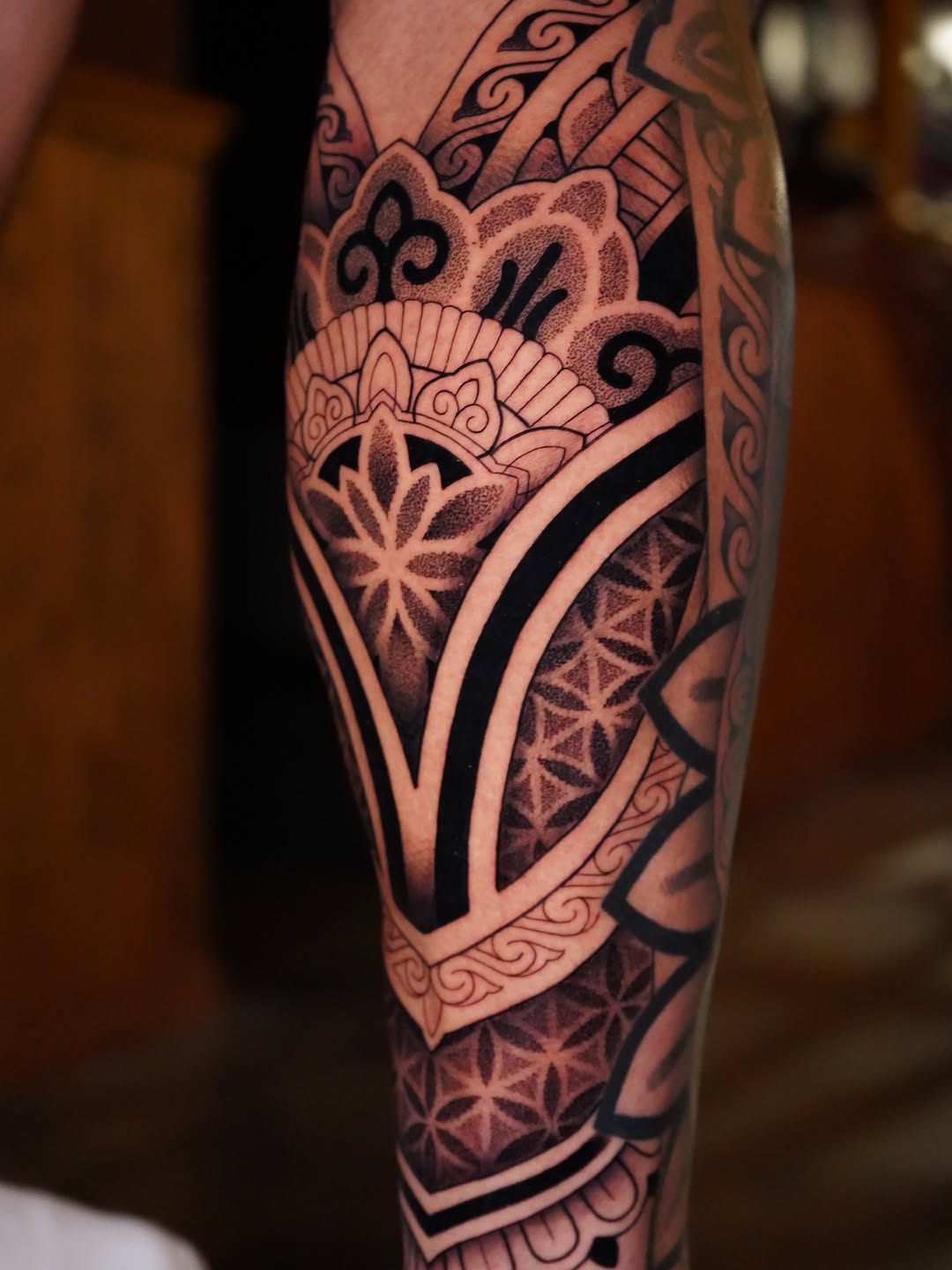 Tattoo by @jasoncalltattooer — geometric, dotwork